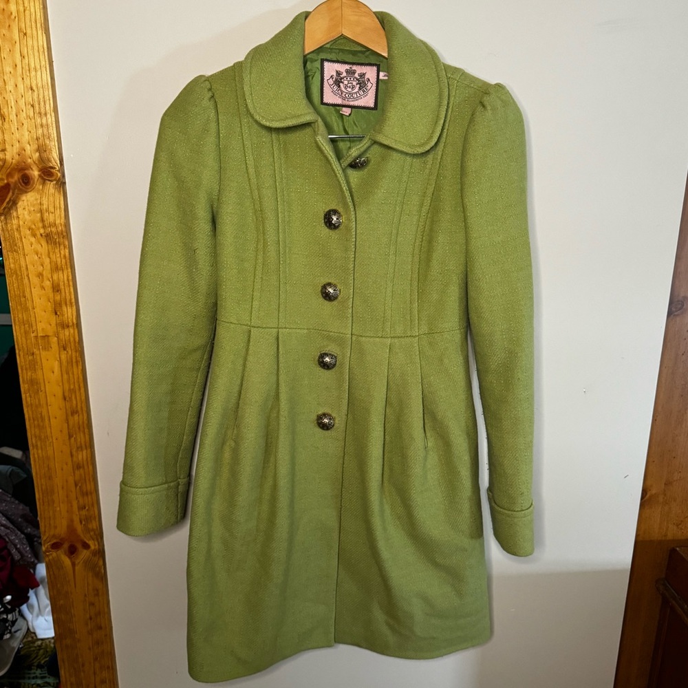 Juicy Couture Green Button Down Coat